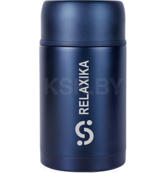 Термос для еды 1 л широкое горлышко (темно-синий) Relaxika 301