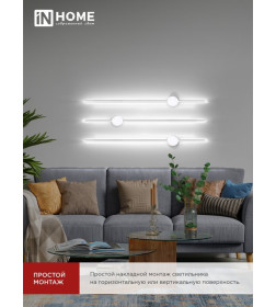 Светильник светодиодный ESTETIKA ART-80B-40WH 15Вт 230В 4000K 1050Лм 800х60x98 ммм белый IN HOME 4690612056968