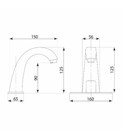 Смеситель для умывальника сенсорный СЛ-ОД-С12