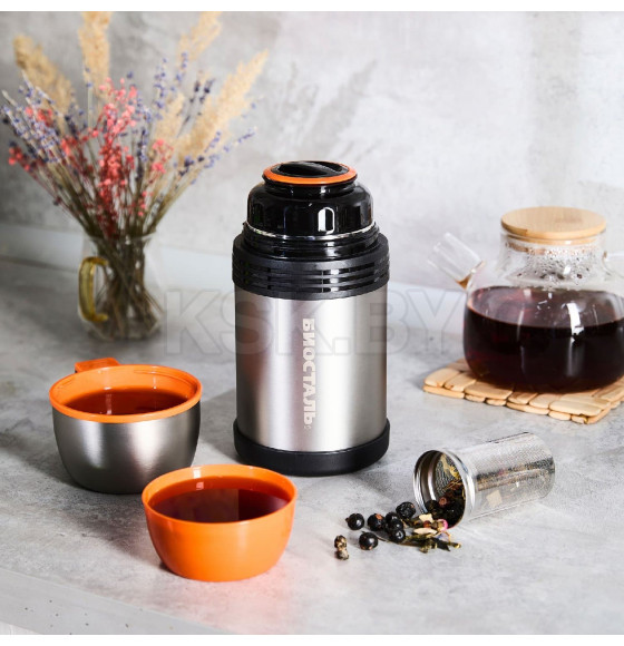 Термос БИОСТАЛЬ-СПОРТ NGP-Z 1.2 л универсальный с ручкой и ситечком