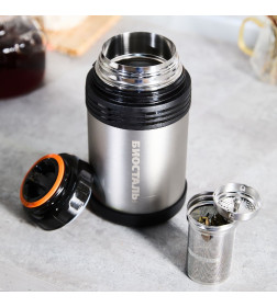 Термос БИОСТАЛЬ-СПОРТ NGP-Z 1.0 л универсальный с ручкой и ситечком