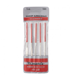 Набор надфилей алмазных 140х50х3 мм (5 шт.) Matrix 15830