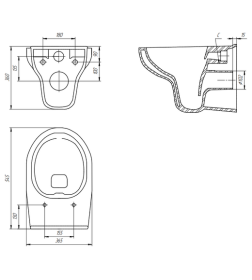 Комплект унитаз подвесной с инсталляцией Cersanit BLACK  NATURE CO DPL EO с кнопкой LEON  