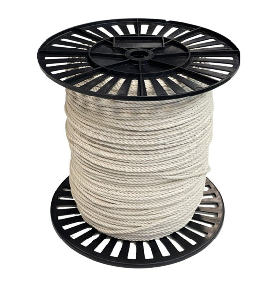 Веревка  хлопковая  крученая  4 мм, катушка 400м (12423) 