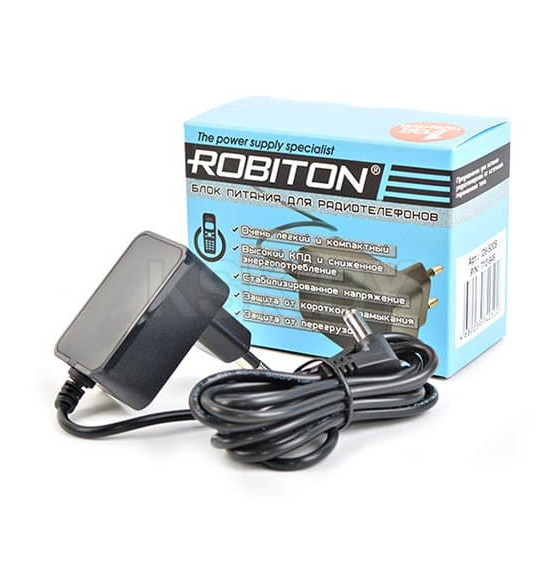 Блок питания угловой 5,5x2,1/15 (-) ROBITON ID6-500S БЛ15693 (БЛ15693) 