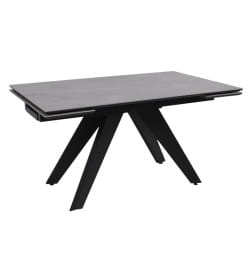 Стол AV 2122, МДФ+керамика, раздвижной 1400 (2000)*850 серый, матовый  LARKA GREY/черный