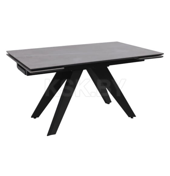 Стол AV 2122, МДФ+керамика, раздвижной 1400 (2000)*850 серый, матовый  LARKA GREY/черный (119684) 