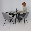 Стол AV 2122, МДФ+керамика, раздвижной 1400 (2000)*850 серый, матовый  LARKA GREY/черный (119684) 