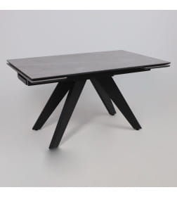 Стол AV 2122, МДФ+керамика, раздвижной 1400 (2000)*850 серый, матовый  LARKA GREY/черный