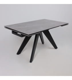 Стол AV 2122, МДФ+керамика, раздвижной 1400 (2000)*850 серый, матовый  LARKA GREY/черный