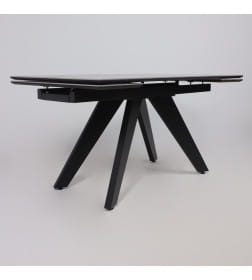 Стол AV 2122, МДФ+керамика, раздвижной 1400 (2000)*850 серый, матовый  LARKA GREY/черный