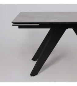 Стол AV 2122, МДФ+керамика, раздвижной 1400 (2000)*850 серый, матовый  LARKA GREY/черный