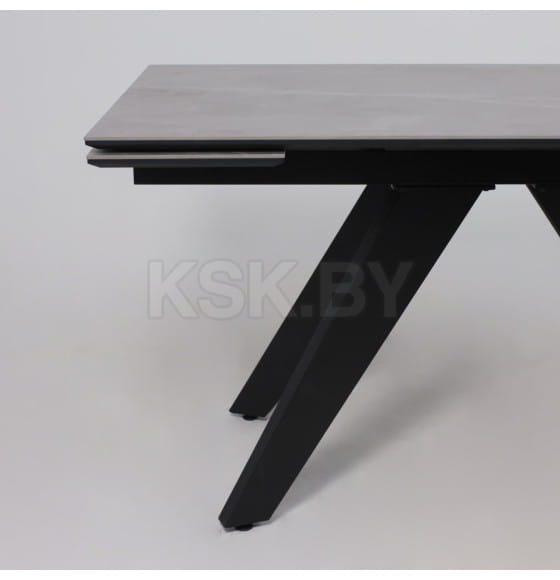 Стол AV 2122, МДФ+керамика, раздвижной 1400 (2000)*850 серый, матовый  LARKA GREY/черный (119684) 