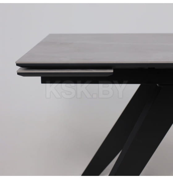 Стол AV 2122, МДФ+керамика, раздвижной 1400 (2000)*850 серый, матовый  LARKA GREY/черный (119684) 