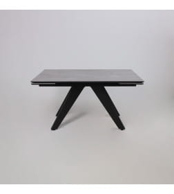 Стол AV 2122, МДФ+керамика, раздвижной 1400 (2000)*850 серый, матовый  LARKA GREY/черный