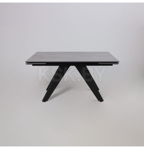 Стол AV 2122, МДФ+керамика, раздвижной 1400 (2000)*850 серый, матовый  LARKA GREY/черный (119684) 