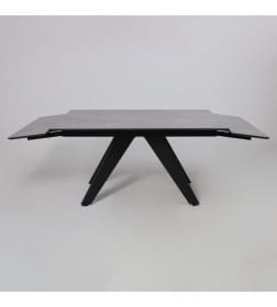 Стол AV 2122, МДФ+керамика, раздвижной 1400 (2000)*850 серый, матовый  LARKA GREY/черный