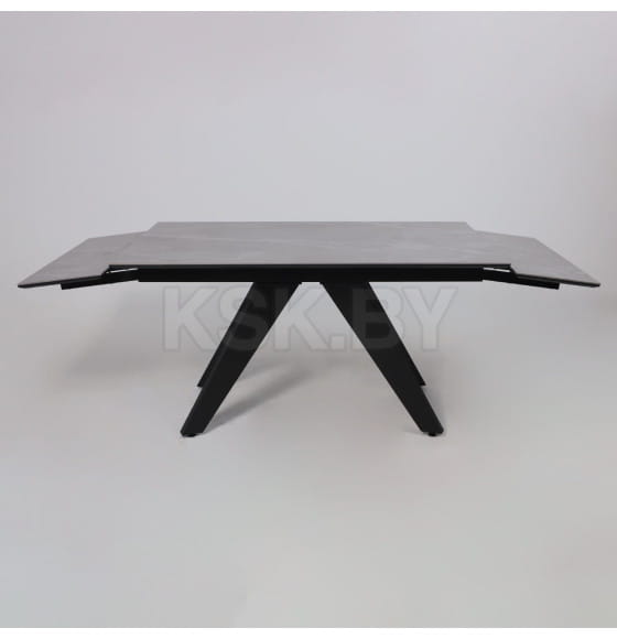 Стол AV 2122, МДФ+керамика, раздвижной 1400 (2000)*850 серый, матовый  LARKA GREY/черный (119684) 