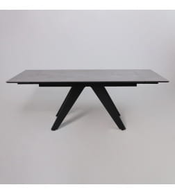 Стол AV 2122, МДФ+керамика, раздвижной 1400 (2000)*850 серый, матовый  LARKA GREY/черный