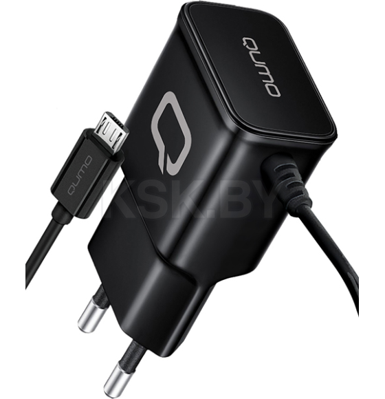 Зарядное устройство сетевое 2.1A (встроенный кабель MicroUSB, черный) Qumo Energy Charger 0024 Q30548 (Q30548) 