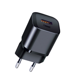 Зарядное устройство сетевое 20W 2USB Type-C PD + USB-A QC3.0 (черный) Qumo Energy PD Charger 0071 Q43013