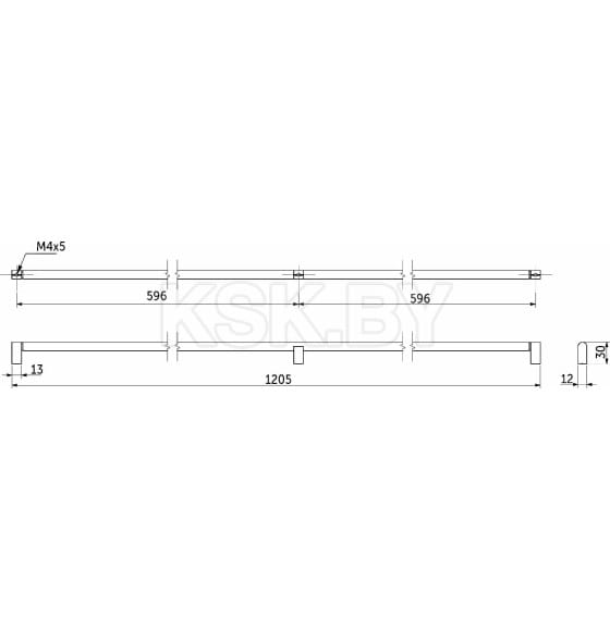 Ручка мебельная скоба Timeless 1192 /1205 брашированное золото (112964) 