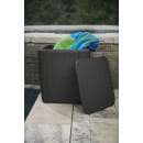 Стол-сундук пластиковый Luzon table, плоское плетение, графит (223932) 