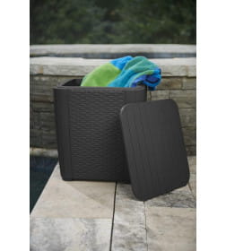 Стол-сундук пластиковый Luzon table, плоское плетение, графит