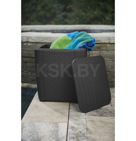 Стол-сундук пластиковый Luzon table, плоское плетение, графит (223932) 