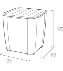 Стол-сундук пластиковый Luzon table, плоское плетение, графит