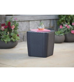 Стол-сундук пластиковый Luzon table, плоское плетение, графит