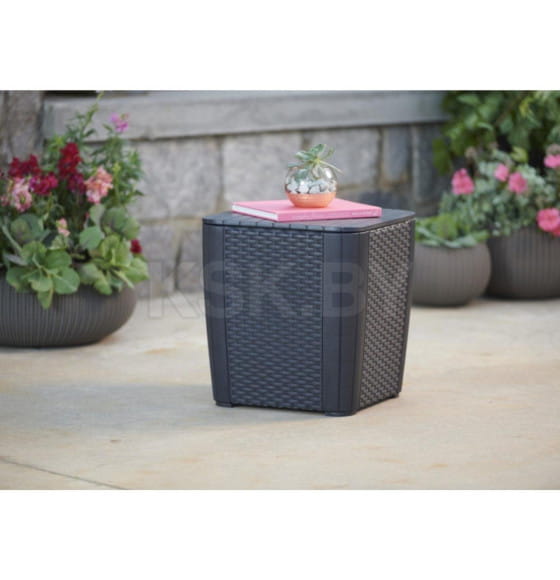 Стол-сундук пластиковый Luzon table, плоское плетение, графит (223932) 