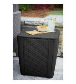 Стол-сундук пластиковый Luzon table, плоское плетение, графит