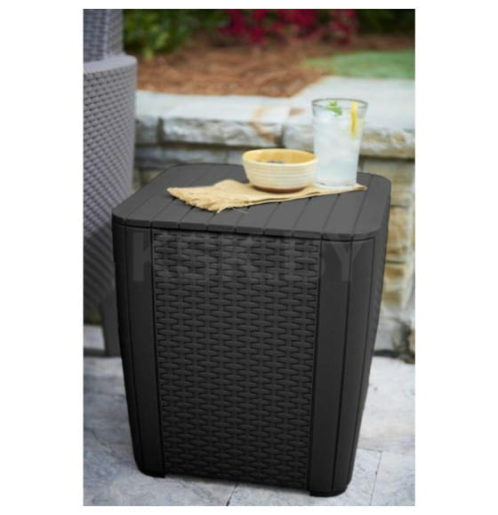 Стол-сундук пластиковый Luzon table, плоское плетение, графит (223932) 