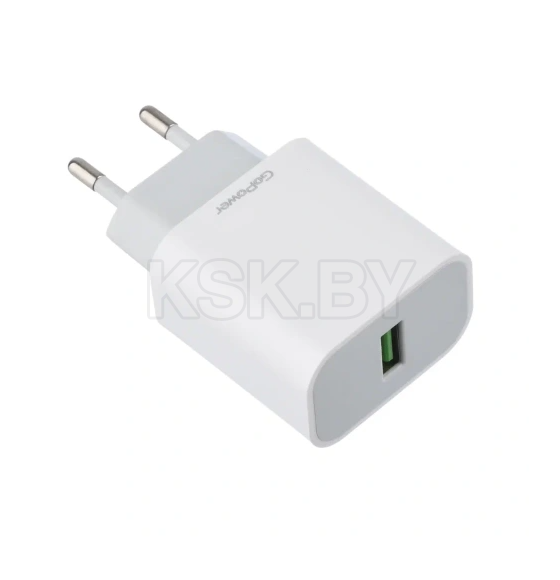 Сетевое зарядное устройство 1USB 18W QC3.0 (белый) GoPower GPQC07 00-00022767 (00-00022767) 