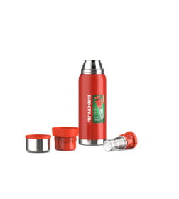 Термос БИОСТАЛЬ-ОХОТА NBR-ZR 1,2 л 2 чашки, ситечко (красный)