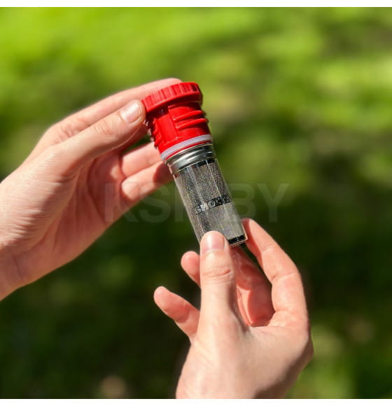 Термос БИОСТАЛЬ-ОХОТА NBR-ZR 1,0 л 2 чашки, ситечко (красный)