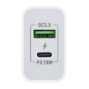 Сетевое зарядное устройство 1USB+1Type-C 20W QC3.0 (белый) GoPower GPQC08 00-00028401 (00-00028401) 