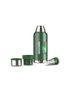 Термос БИОСТАЛЬ-ОХОТА NBR-Z-GT 1,0 л 2 чашки, ситечко (зеленый)