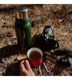 Термос БИОСТАЛЬ-ОХОТА NBR-Z-GT 1,0 л 2 чашки, ситечко (зеленый)