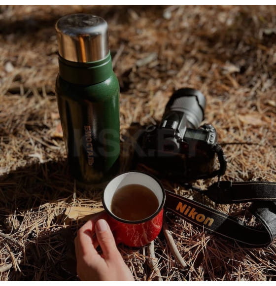 Термос БИОСТАЛЬ-ОХОТА NBR-Z-GT 1,0 л 2 чашки, ситечко (зеленый)