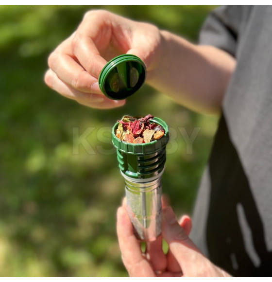 Термос БИОСТАЛЬ-ОХОТА NBR-Z-GT 1,0 л 2 чашки, ситечко (зеленый)