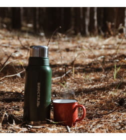 Термос БИОСТАЛЬ-ОХОТА NBR-ZG 1,0 л 2 чашки, ситечко (зеленый)