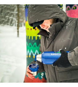 Термос БИОСТАЛЬ-ОХОТА NBR-ZB 1,2 л 2 чашки, ситечко (сининй)