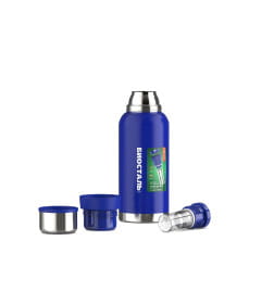 Термос БИОСТАЛЬ-ОХОТА NBR-ZB 1,0 л 2 чашки, ситечко (сининй)