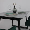 Стол AV 1208, HPL+МДФ,  раздвижной 1200 (1600)*800 Мрамор Марквина синий/черный (119636) 