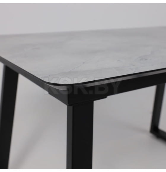 Стол AV 1208, HPL+МДФ,  раздвижной 1200 (1600)*800 Мрамор Марквина синий/черный (119636) 