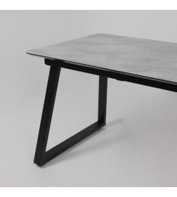 Стол AV 1208, HPL+МДФ,  раздвижной 1200 (1600)*800 Мрамор Марквина синий/черный