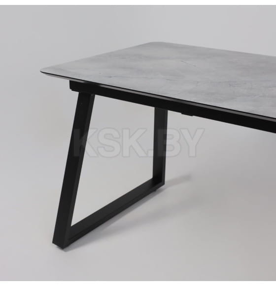 Стол AV 1208, HPL+МДФ,  раздвижной 1200 (1600)*800 Мрамор Марквина синий/черный (119636) 