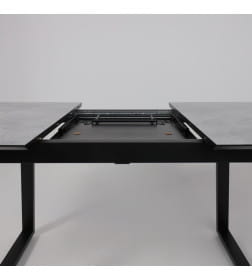 Стол AV 1208, HPL+МДФ,  раздвижной 1200 (1600)*800 Мрамор Марквина синий/черный